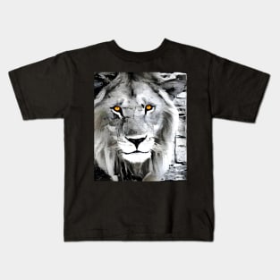 Lion Black and White Spray Paint Wall Kids T-Shirt